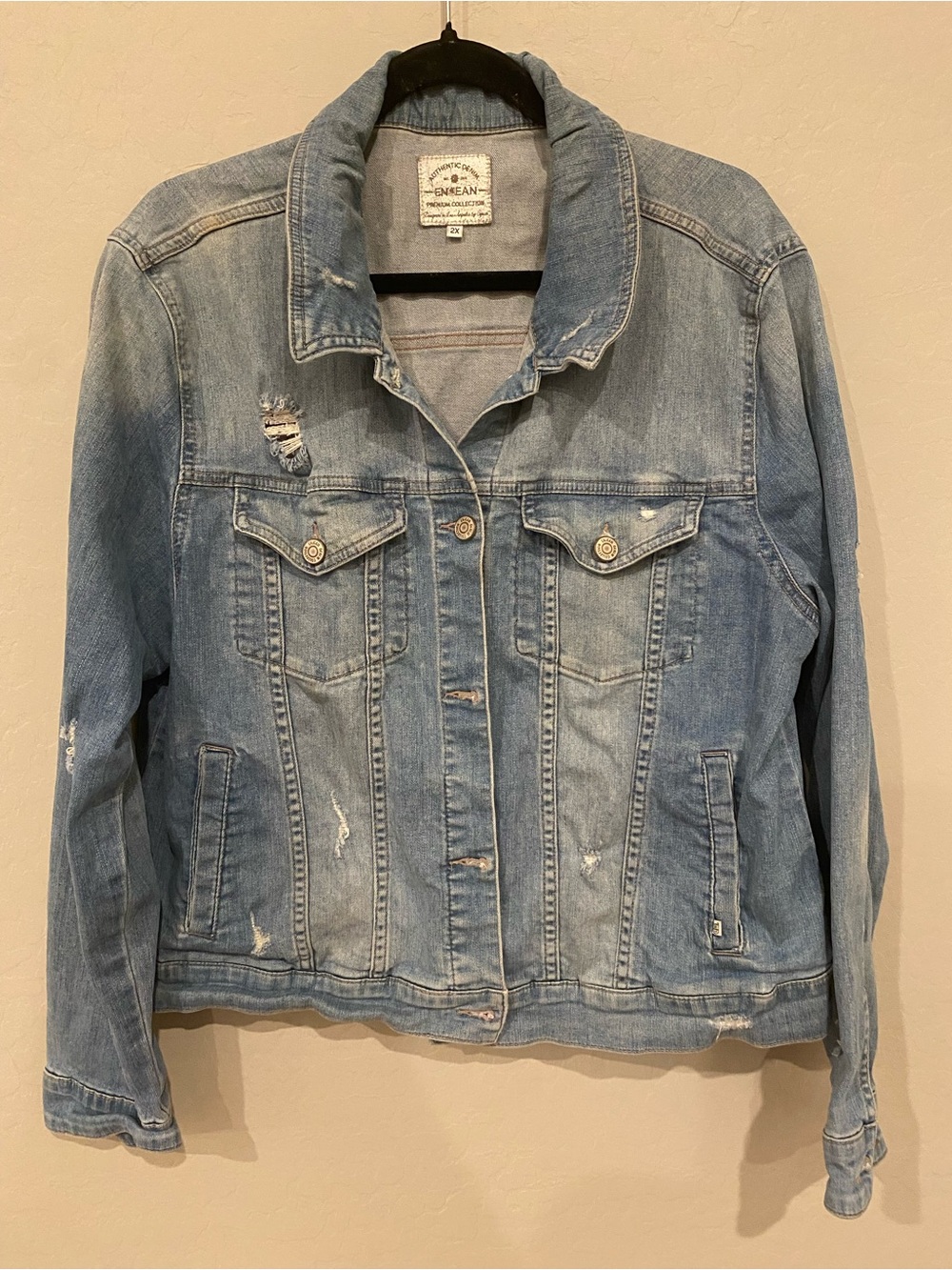 Enjean Denim Trucker Jacket Sz 2X